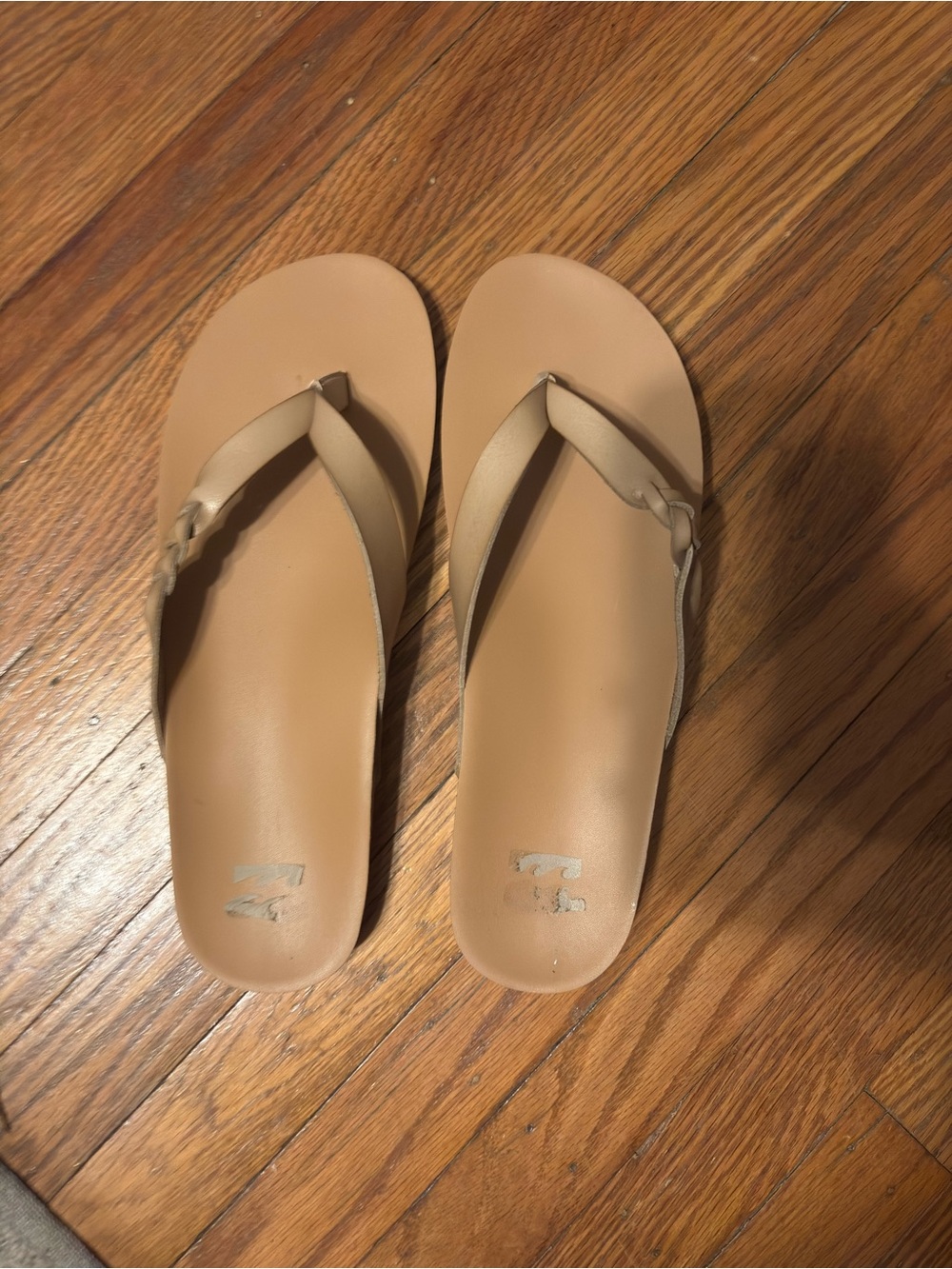 Everyday Neutral Flip Flop Sandals in Tan worn once